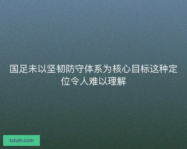 国足未以坚韧防守体系为核心目标这种定位令人难以理解 国足未以坚韧防守体系为核心目标这种定位令人难以理解