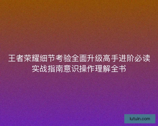 王者荣耀细节考验全面升级高手进阶必读实战指南意识操作理解全书